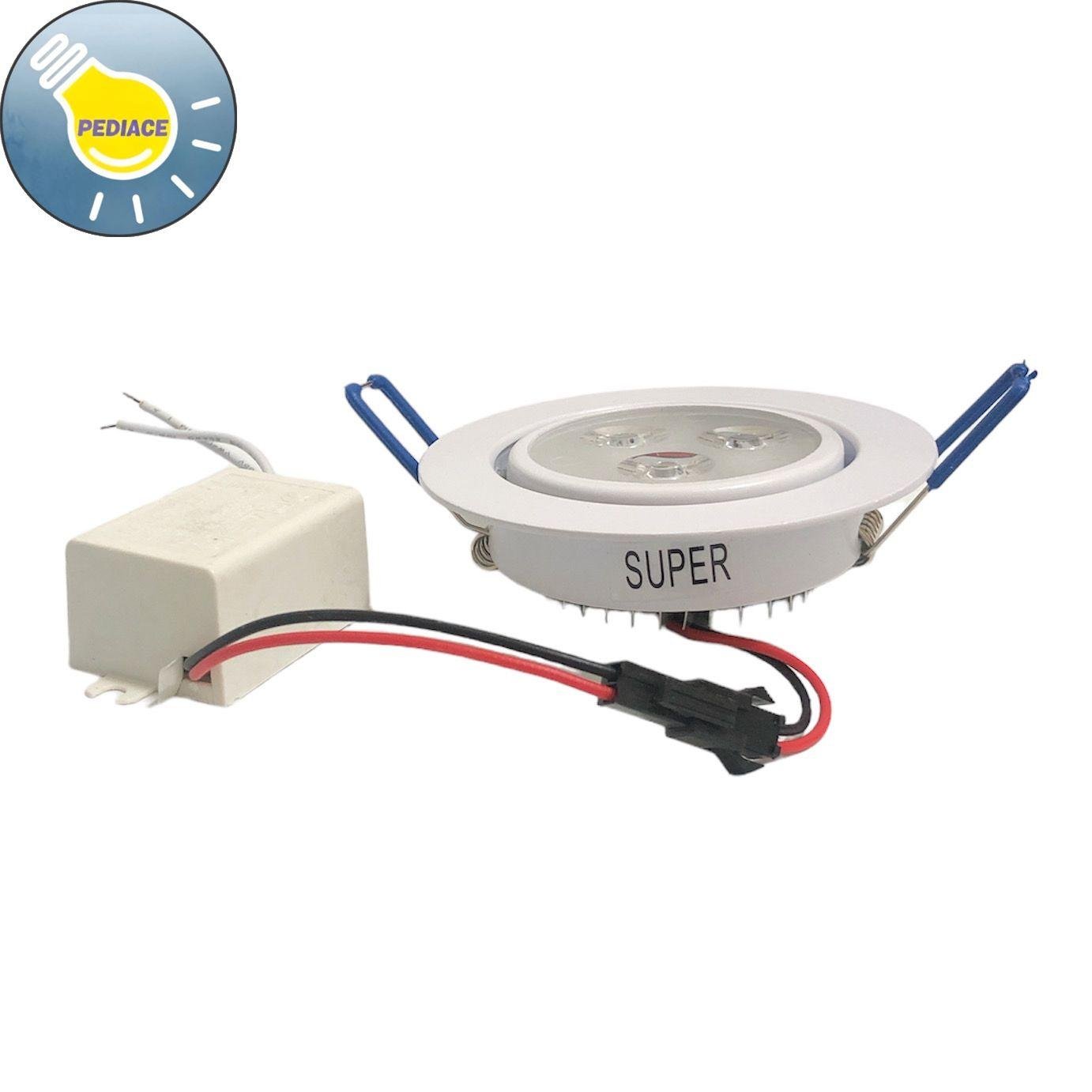 Lampu Downlight LED 3W 3 Mata SUPERLED Inbow Body Putih - 3000K Kuning - Image 3