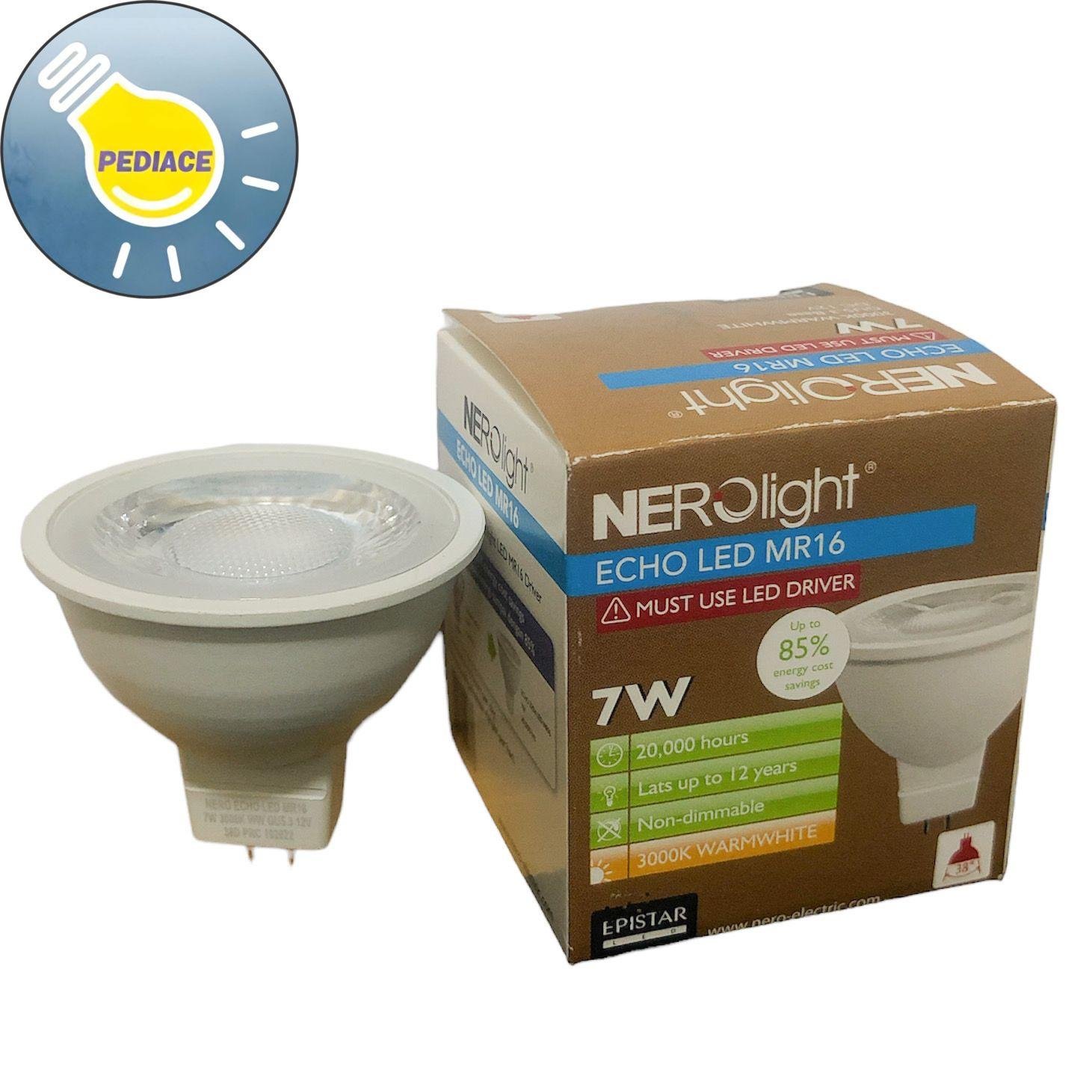 Lampu LED 7W Nerolight ECHO LED MR16 DC 12V - Warmwhite / Kuning 3000K