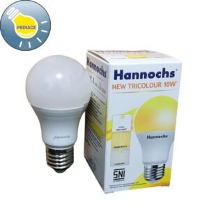 Lampu LED 3 Warna Cahaya 10W E27 Hannochs Tricolour 10 Watt SNI