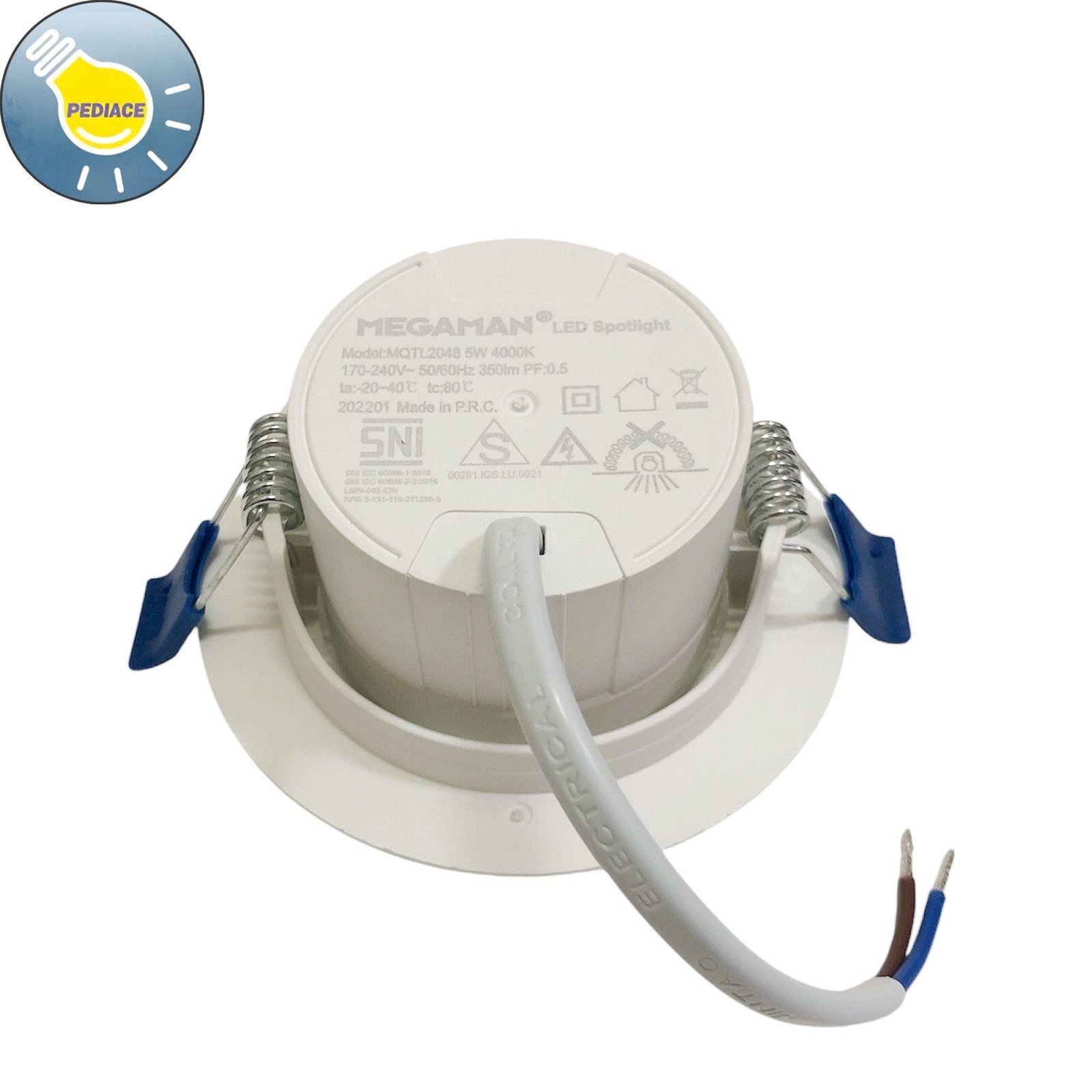 Spotlight Downlight LED MEGAMAN 5watt 4000K Natural White 220V 2.5inch - Image 3