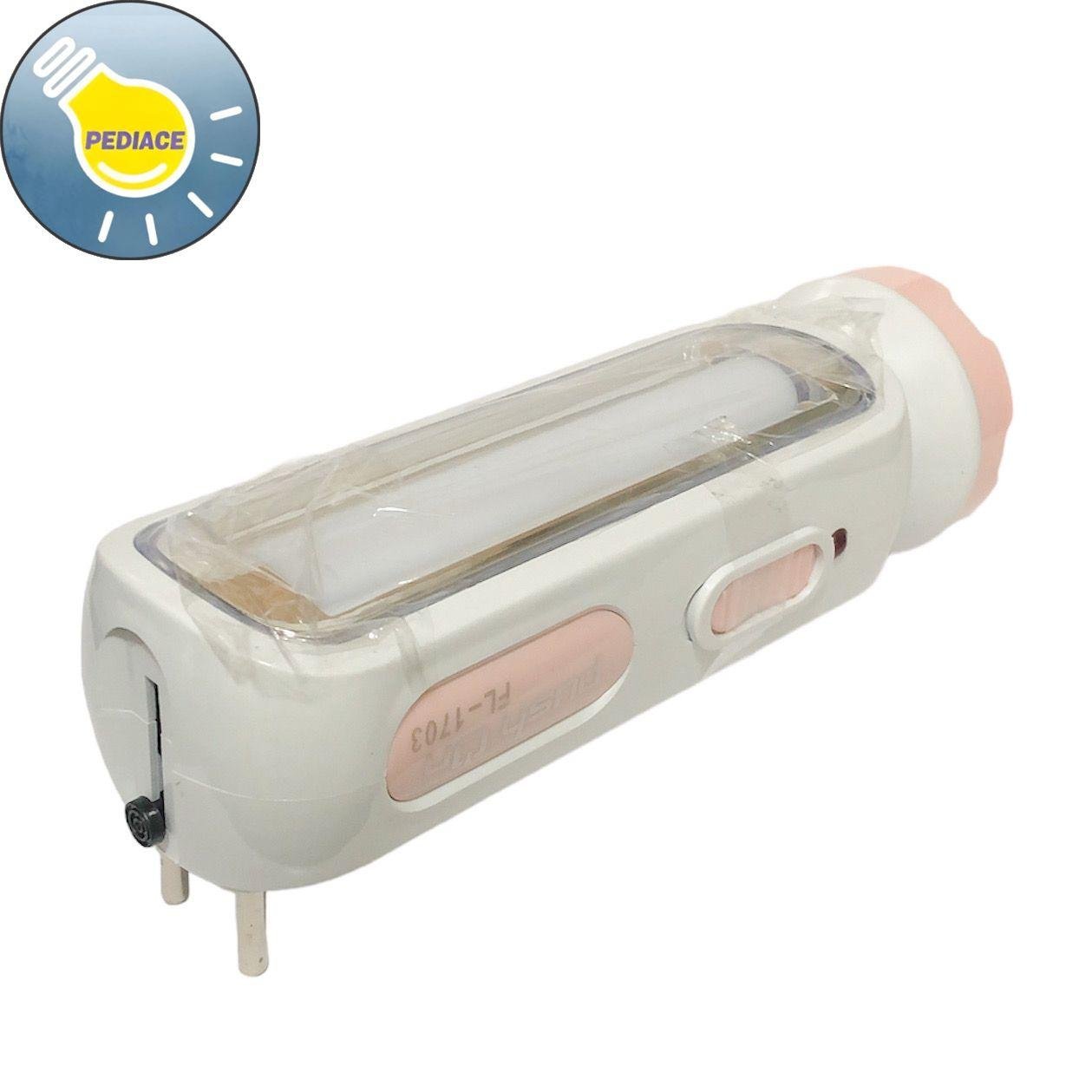 Senter LED 5W + Lampu Emergency 10W PUSH ON FL-1703 Cas Charger - Pink - Image 3