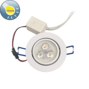 Lampu Downlight LED 3W 3 Mata SUPERLED Inbow Body Putih - 3000K Kuning