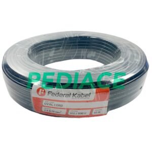 Kabel Listrik 2x0.75 MM Serabut-Rambut Federal Oval Cord 1 Rol 50M