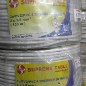 Kabel SUPREME 2x1,5MM 100M NYMHY Serabut Rambut Supreme 1 Rol 100 Meter