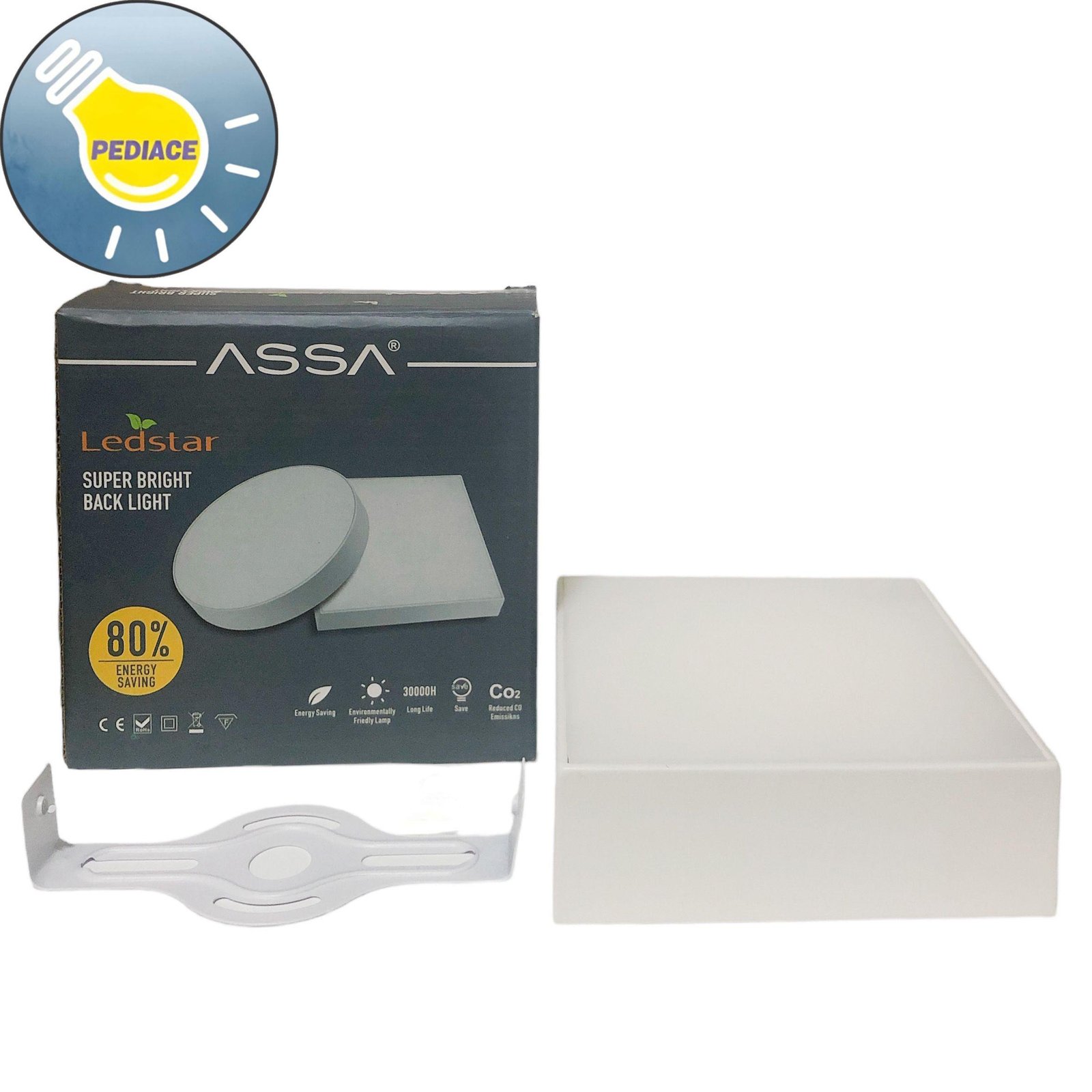 Lampu Downlight 16W Outbow Kotak Panel Light ASSA Ledstar Putih 6500K