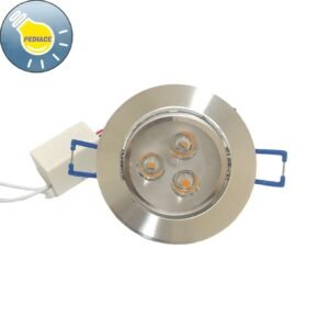 Lampu Downlight LED 3W 3 Mata SUPERLED Inbow Body Silver- 3000K Kuning