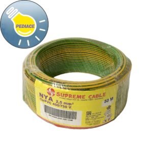 Kabel Tunggal Kawat NYA 2.5mm SUPREME Warna Kuning Hijau 1 Roll 50M