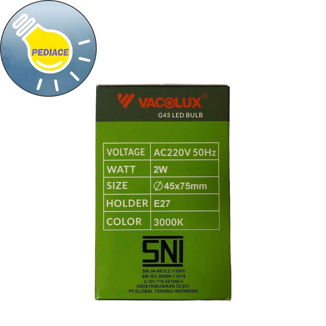 Lampu LED Bulb 2 Watt E27 VACOLUX G45 Filament VL-8102 Warmwhite 3000K - Image 3