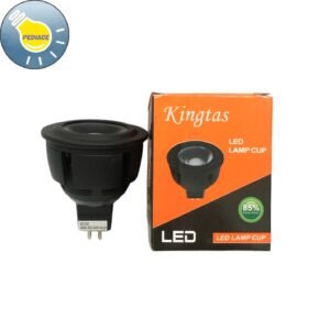 Lampu LED Spotlight COB 7W 220V KINGTAS KT161 Fitting MR16/G5.3 Body Hitam Cahaya Natural White 4000K