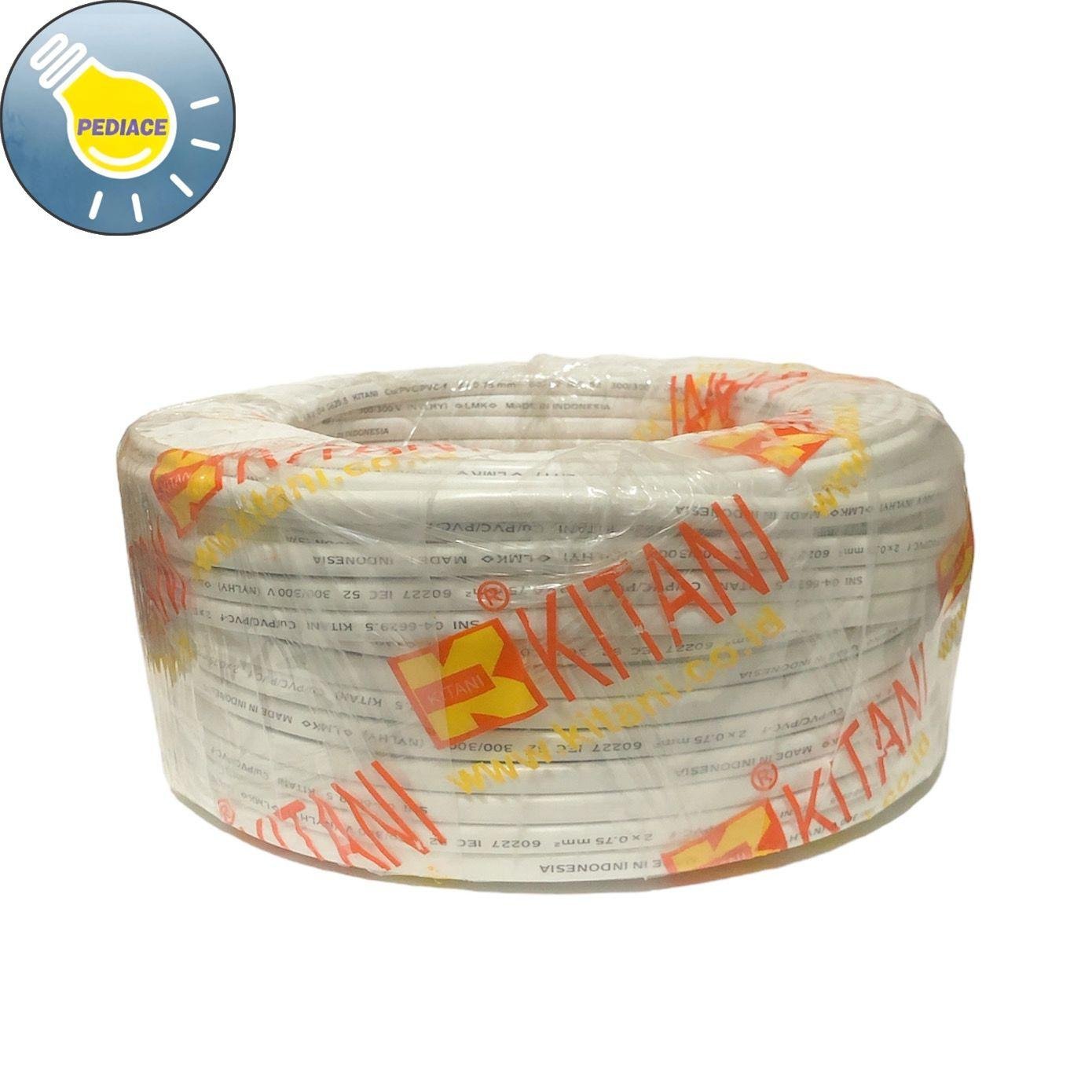 Kabel Listrik Oval Gepeng Flexible 2x0.75 PUTIH KITANI SNI 50Meter - Image 2