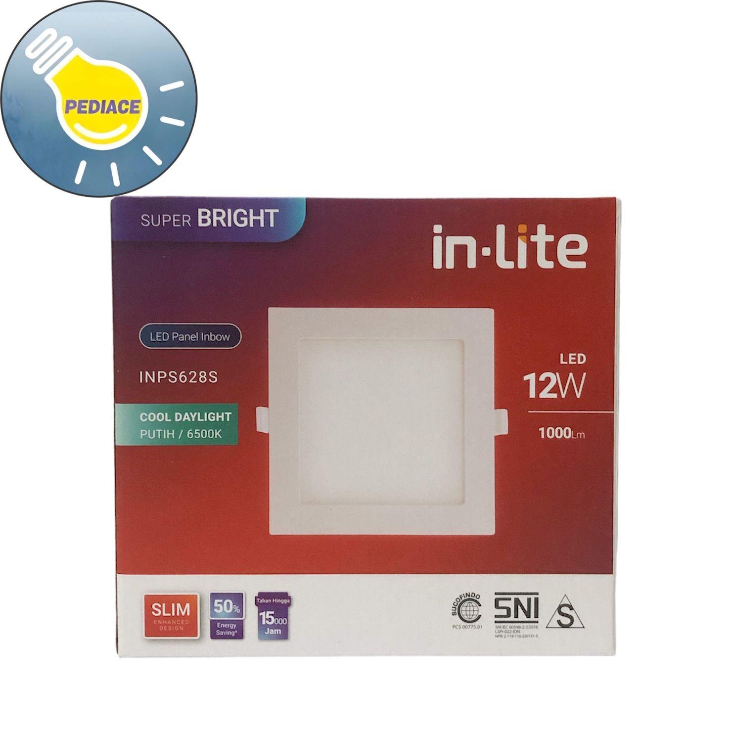 Lampu LED Panel Light Kotak 12W Inlite Inbow SNI - COOL DAYLIGHT 6500K