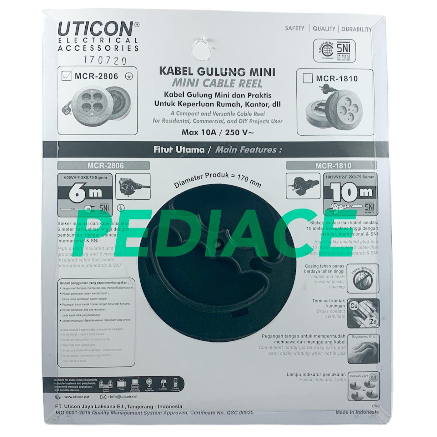 UTICON Kabel Roll 6 Meter MCR - 2806 / Cable Roll / Original - Image 5