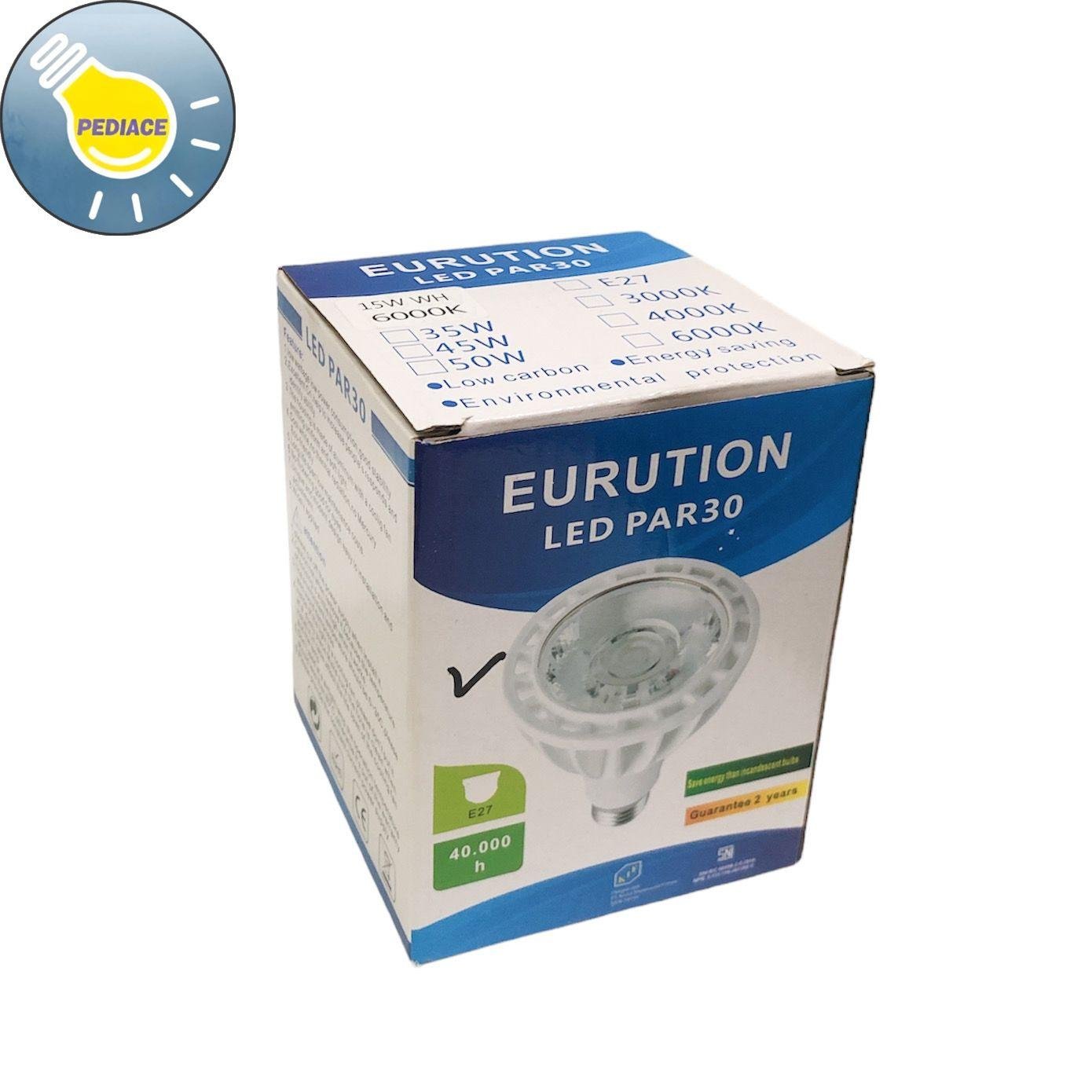 Spotlight LED COB EURUTION PAR30 15W E27 6000K 220V Cahaya Putih - Image 3