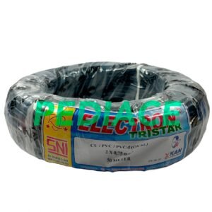 Kabel Listrik 2x0.75MM Serabut-Rambut ELEKTRON SNI Oval Cord 1 Rol 50M
