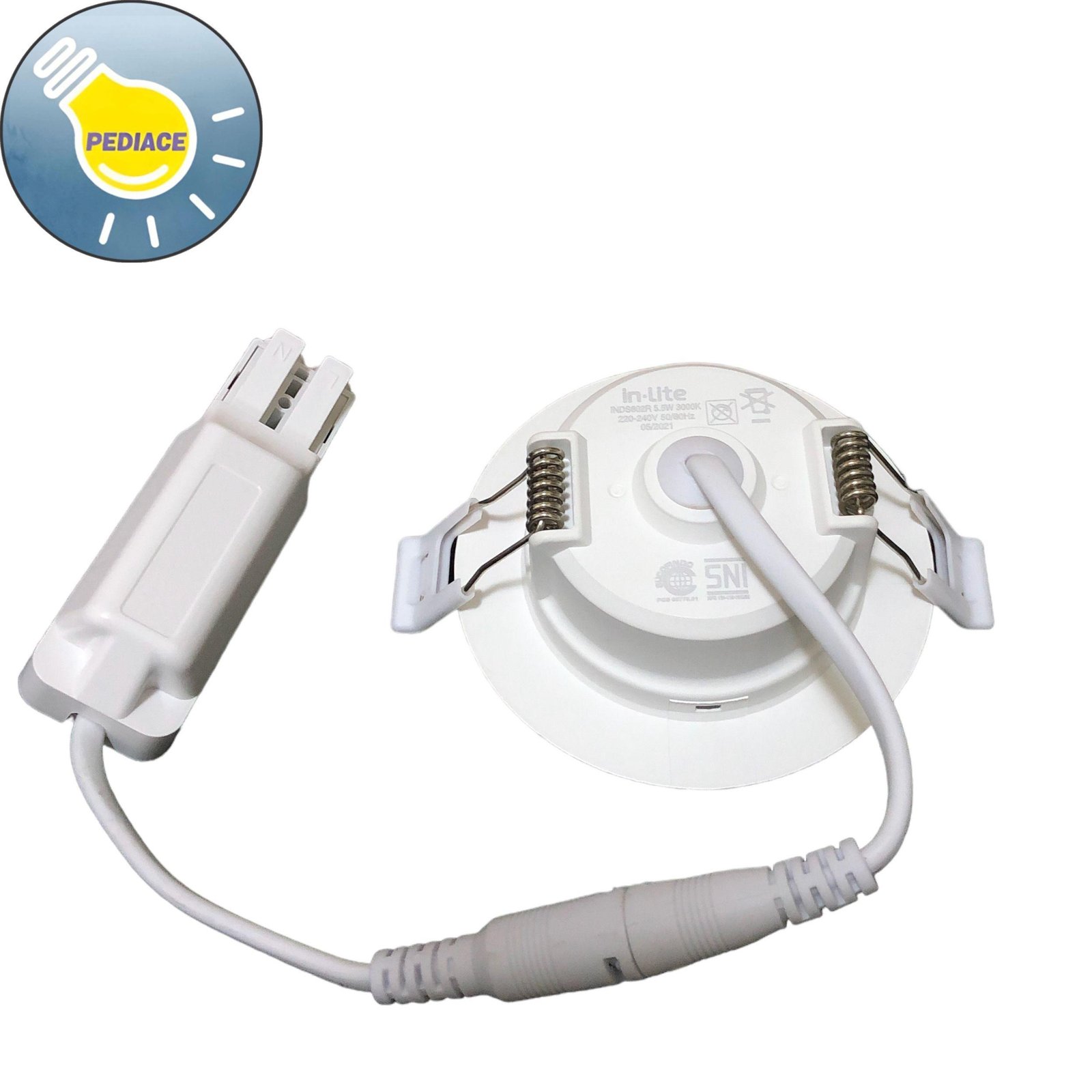 Lampu Downlight 5.5W INLITE INDS602R Inbow Slim Downlight Kuning 3000K - Image 4