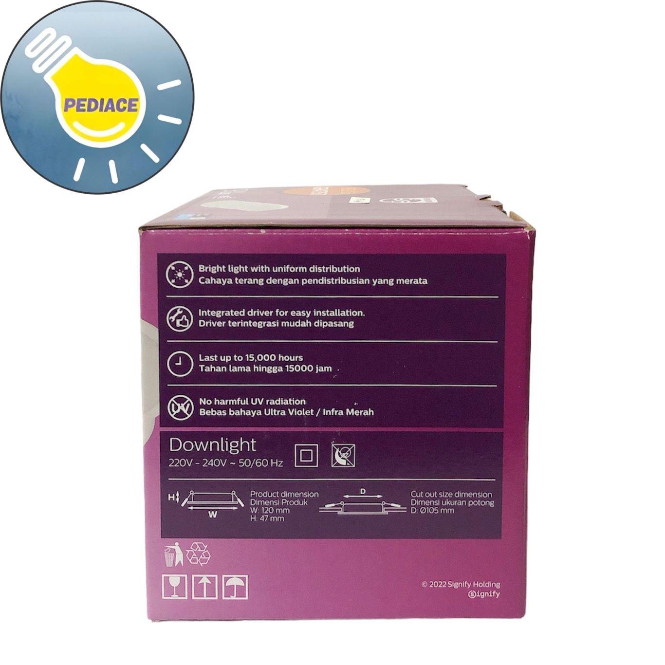 Lampu LED Downlight Meson Panel PHILIPS 9 Watt 6500K Putih 2 Gratis 1 - Image 4