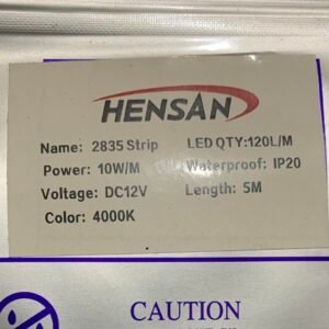 LED Strip DC 12V HENSAN 5M 2835 600 LED 4000K NATURAL WHITE IP20