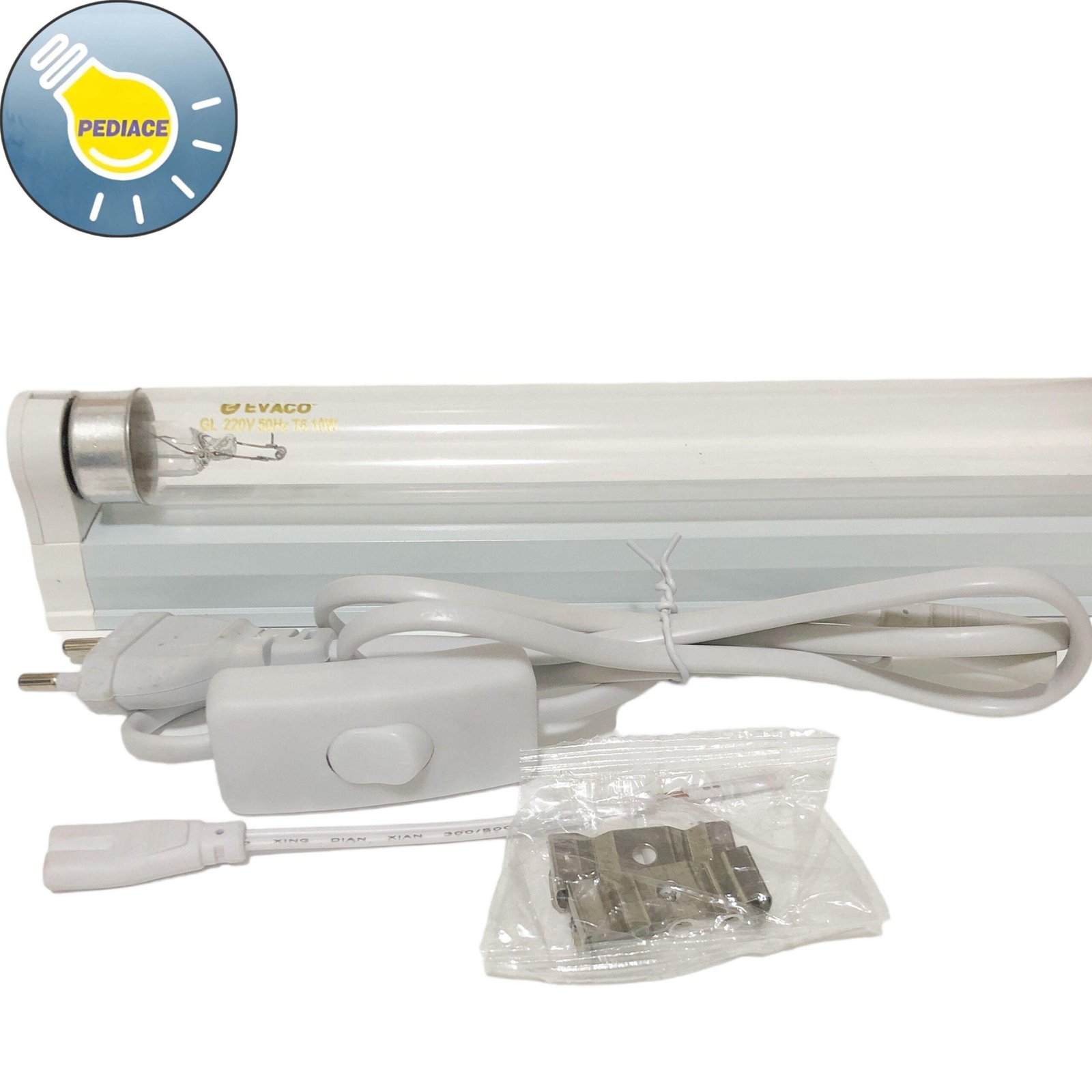Lampu T8 UV Germicidal 10W Filter Air/Kuman EVACO SET KAP KABEL ON/OFF - Image 2
