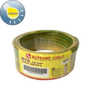 Kabel Tunggal Kawat NYA 1.5mm SUPREME Warna Kuning Hijau - Meteran