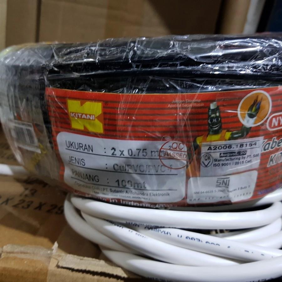 Kabel Listrik 2x0.75 Flexible Serabut NYLHYO HITAM KITANI SNI 100Meter - Image 4