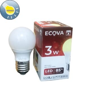 Lampu LED Bohlam 3W E27 ECOVA 3 Watt Cahaya Kuning 3000K 330lm