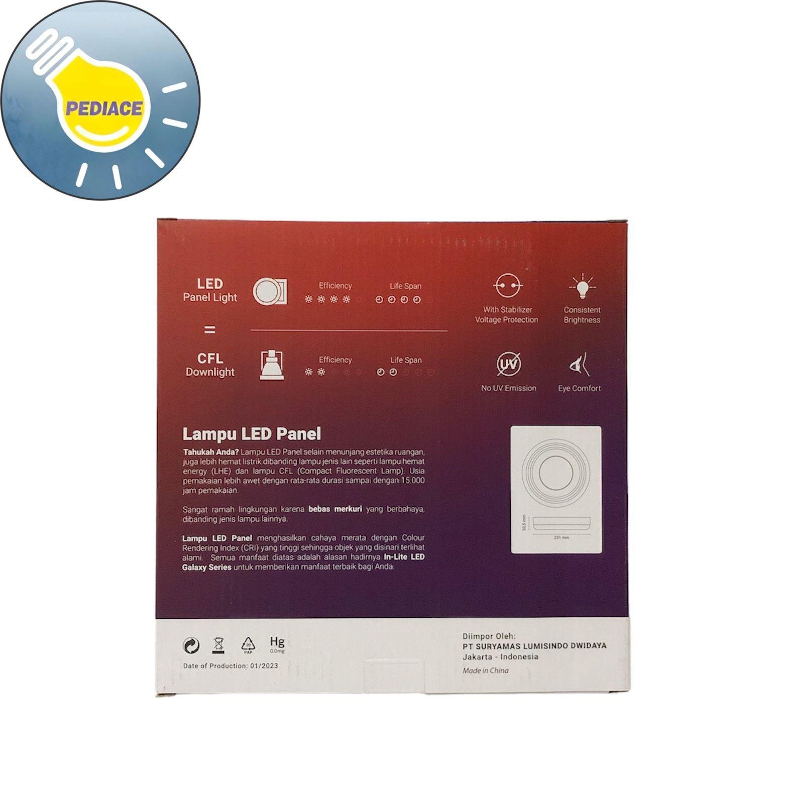 Lampu LED Panel Light Bulat 18 Watt Inlite Outbow SNI COOL WHITE 4000K - Image 4