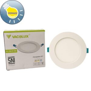 Lampu LED Panel Light 9W VACOLUX Bulat Tanam / Inbow Changeable CCT