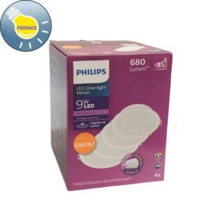 Lampu LED Downlight Meson Panel PHILIPS 9 Watt 6500K Putih 3 Gratis 1