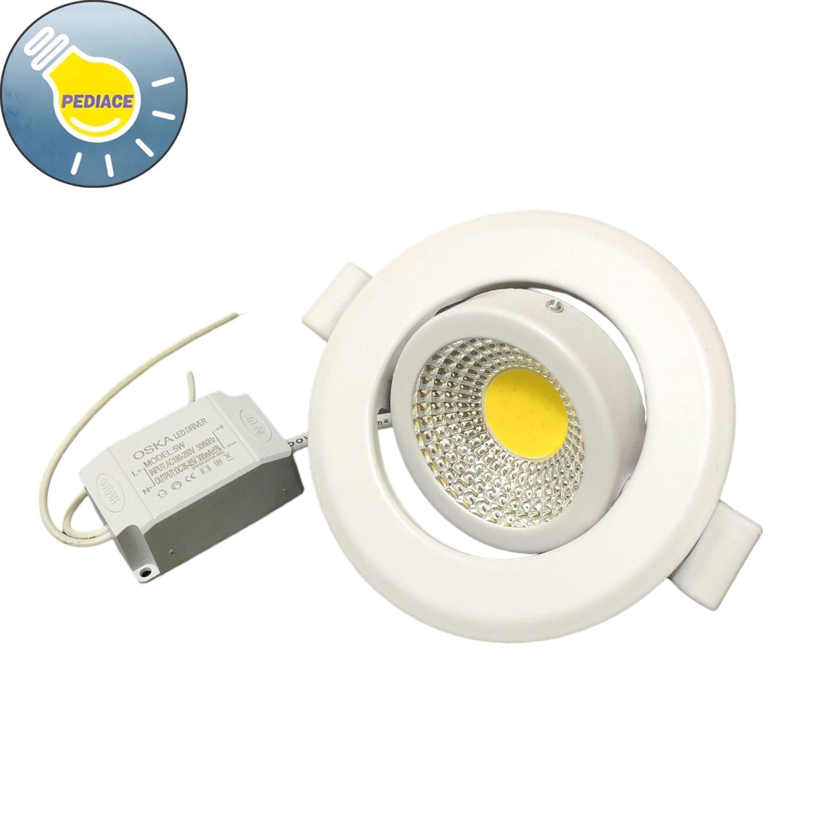 Lampu Downlight 5W OSKA LED COB 5 Watt Ceiling Spotlight 4000K Natural - Image 2
