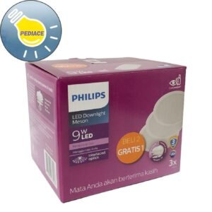 Lampu LED Downlight Meson Panel PHILIPS 9 Watt 6500K Putih 2 Gratis 1