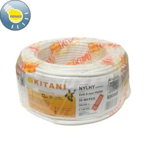 Kabel Listrik Flexible Putih NYLHY 2x0.5 KITANI Serabut SNI (50Meter)