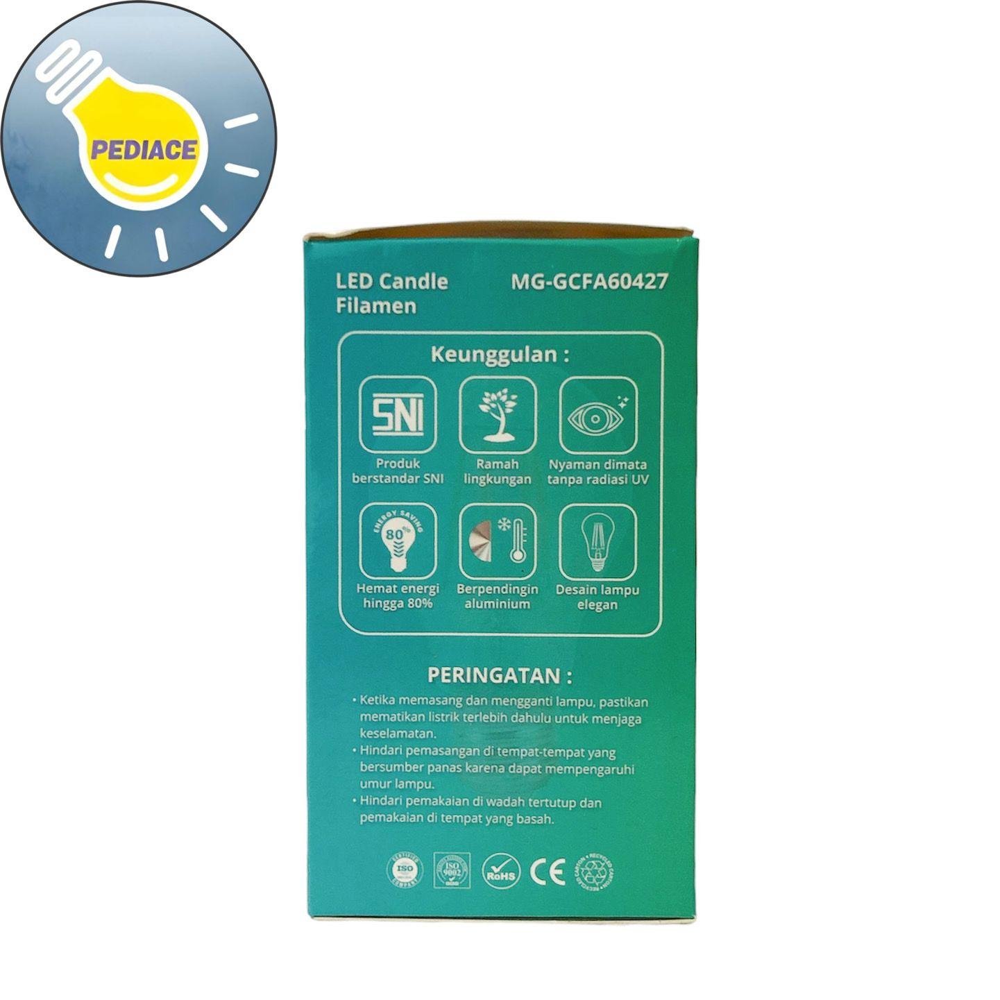 Lampu LED 4 Watt E27 Candle Filamen MORGEN 4W 3000K Warm White - Image 4