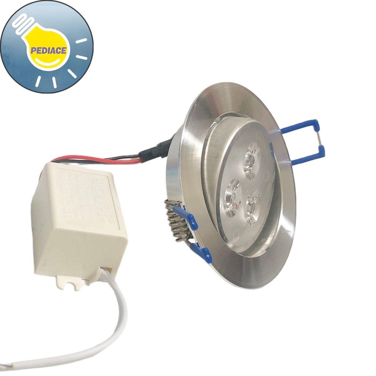 Lampu Downlight LED 3W 3 Mata SUPERLED Inbow Body Silver - 6500K Putih - Image 2
