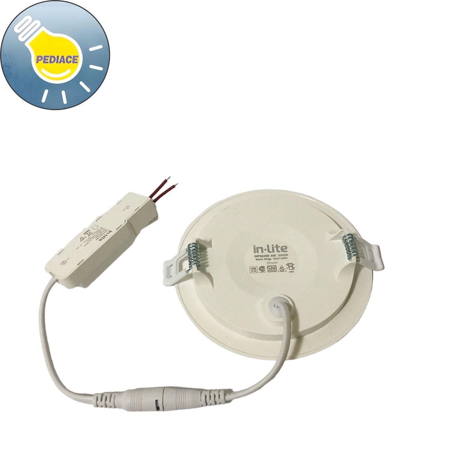 Lampu LED Panel Light Bulat 6 Watt Inlite Inbow SNI - WARM WHITE 3000K - Image 3