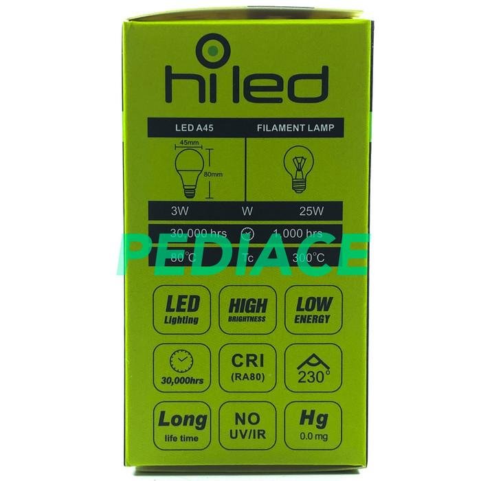 Lampu Bohlam LED Hiled Bulb 3W 3 Watt Natural White 4000K E27 220lm - Image 3