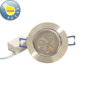 Lampu Downlight LED 3W 3 Mata SUPERLED Inbow Body Silver - 6500K Putih