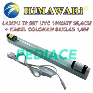 Lampu UVC T8 SET 10 Watt HIMAWARI Sterilizer Virus Kabel Colok On/Off