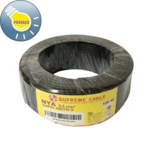 Kabel Tunggal Kawat NYA 2.5mm SUPREME Warna Hitam 1 Roll 100M