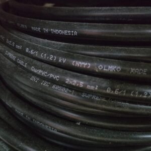 Kabel HITAM Listrik Kawat OUTDOOR Taman NYY 2X2.5MM SUPREME Meteran