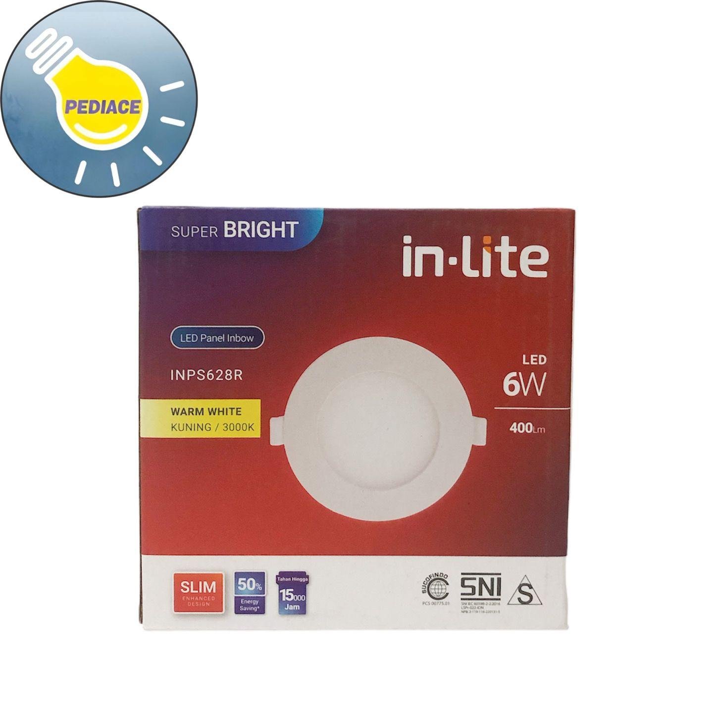 Lampu LED Panel Light Bulat 6 Watt Inlite Inbow SNI - WARM WHITE 3000K