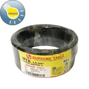 Kabel Tunggal Kawat NYA 1.5mm SUPREME Warna Hitam 1 Roll 50M
