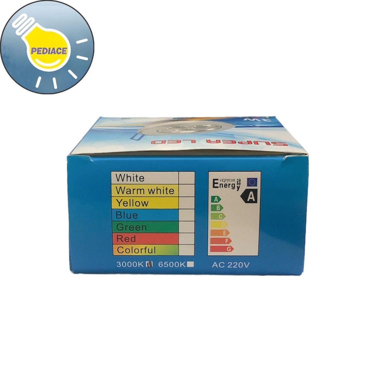 Lampu Downlight LED 3W 3 Mata SUPERLED Inbow Body Putih - 3000K Kuning - Image 5