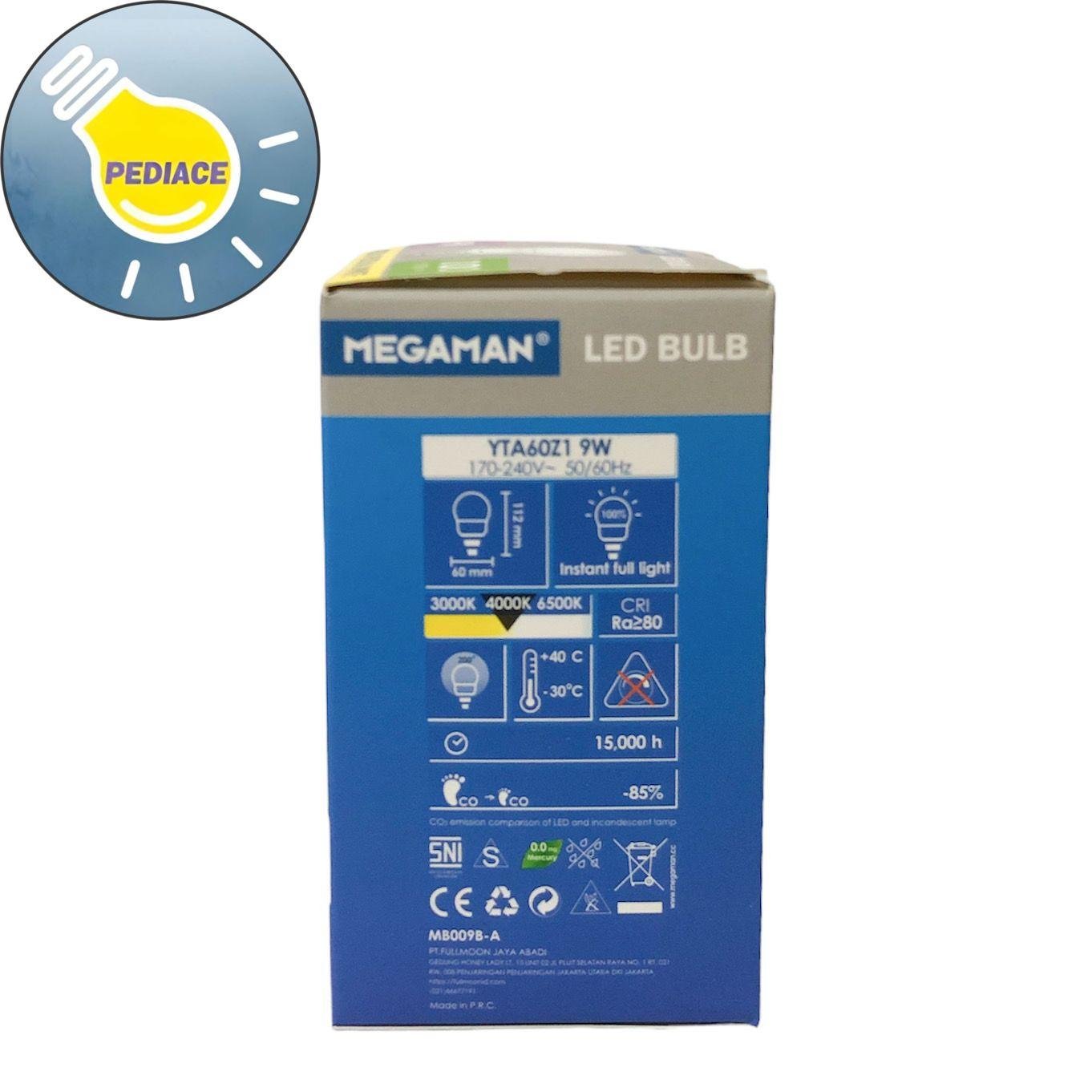 Lampu Bohlam LED 9 Watt E27 MEGAMAN YTA60Z1 9W 4000K Neutral White - Image 3