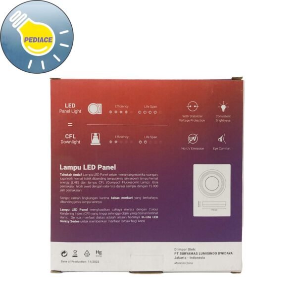 Lampu LED Panel Light Bulat 12 Watt Inlite Outbow SNI COOL WHITE 4000K - Image 5