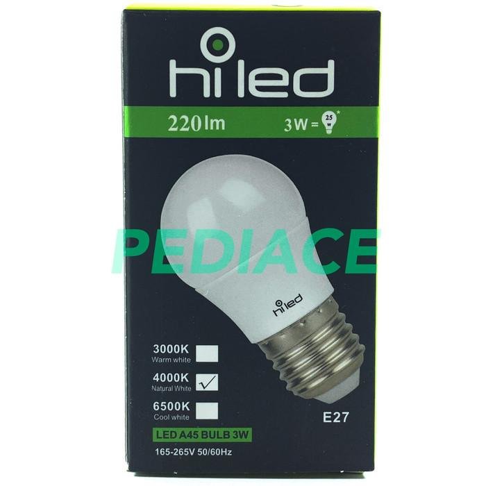 Lampu Bohlam LED Hiled Bulb 3W 3 Watt Natural White 4000K E27 220lm - Image 2